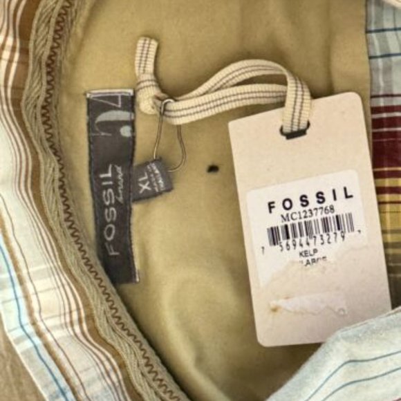 Fossil 54‎ Wester Plaid Shirt Mens XL NWT Long Sleeve Button-Up Cotton Collared - Picture 14 of 14